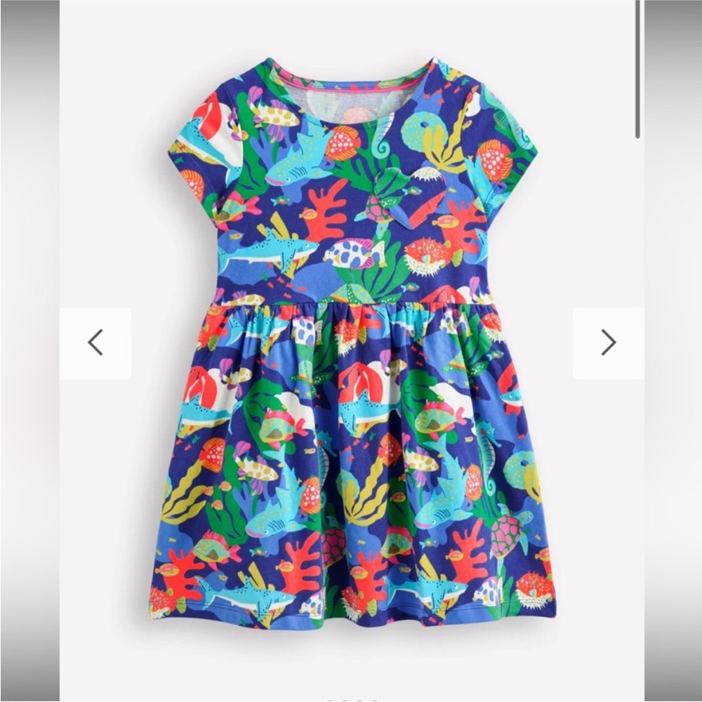 Mini Boden Heart Pocket Jersey Dress, Size 6-7, NWT